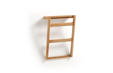 Porte-serviettes mural Kuveni en bois massif de teck 40 x 63 cm