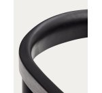 Ydalia stackable outdoor chair in solid teak wood with black finish and black rope