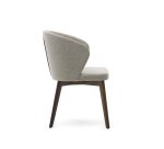 Chaise Darice en tissu chenille marron et bois de hêtre, finition noyer FSC 100 %