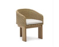 Silla Xoriguer de ratán sintético y madera maciza de eucalipto FSC 100%