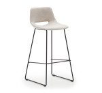 Tabouret Zahara pieds en acier finition noire H.76 cm