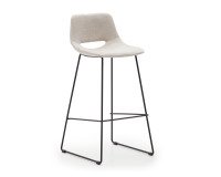 Tabouret Zahara beige et acier noir hauteur 76 cm