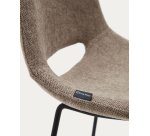 Tabouret Zahara pieds en acier finition noire H 65 cm