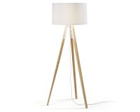 Lámpara de pie Iguazu de acero con acabado blanco