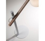 Lámpara de mesa Kosta de acero y madera maciza de haya