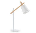 Lámpara de mesa Kosta de acero y madera maciza de haya