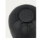 Lampe de table baladeuse petit format Saranella en rotin synthétique noir