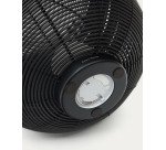 Lampe de table baladeuse petit format Saranella en rotin synthétique noir