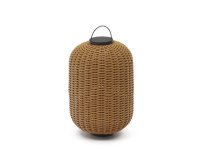 Lampe de table baladeuse grand format Saranella en rotin synthétique marron
