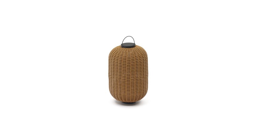 Tischlampe Saranella Moonlight aus synthetischem Rattan