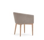 Silla Harlan de chenilla marrón y patas de madera maciza de fresno