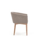 Silla Harlan de chenilla marrón y patas de madera maciza de fresno