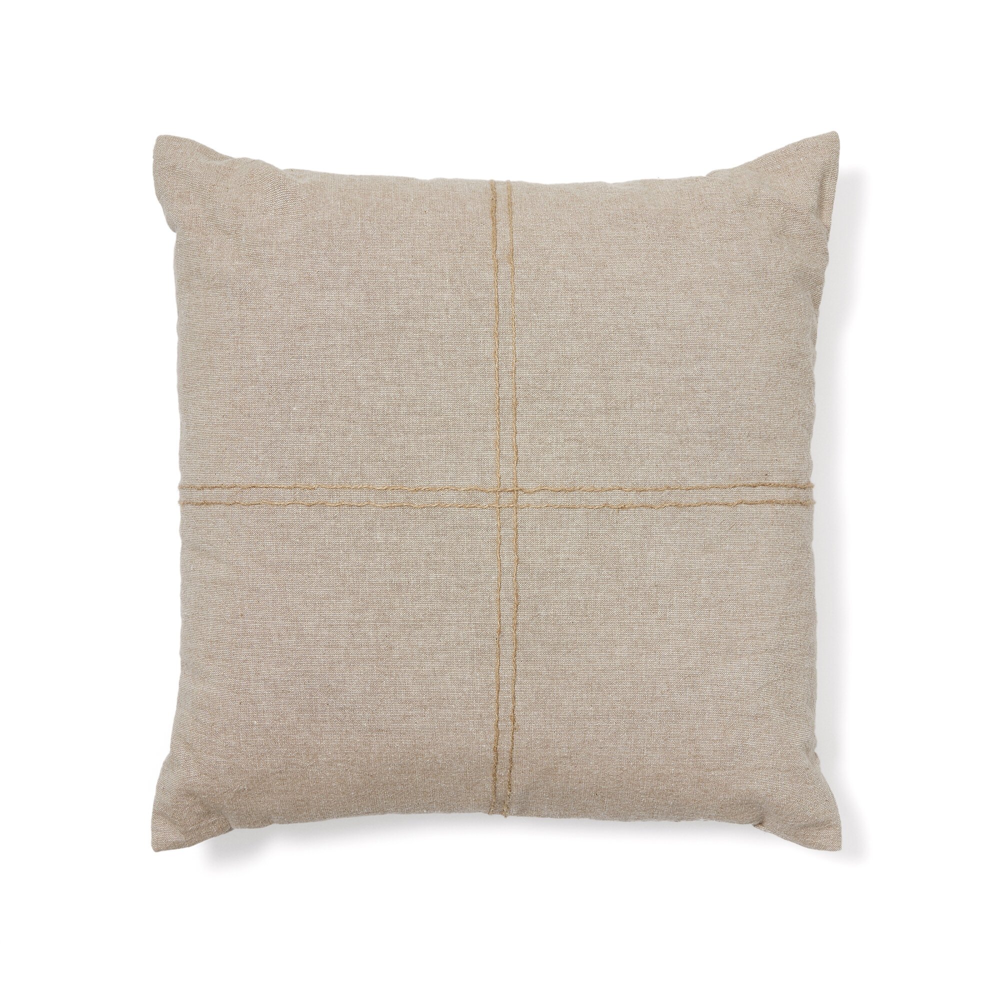 Housse de coussin Sulken en coton beige avec broderie beige 45 x 45 cm