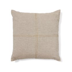 Funda de cojín Sulken de algodón beige con bordado beige 45 x 45 cm