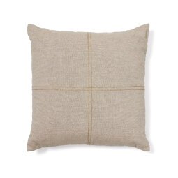 Sulken beige cotton cushion cover with beige embroidery feature, 45 x 45 cm