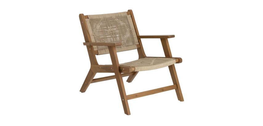 Geralda acacia wood armchair with dark finish