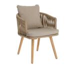 Chaise Hemilce - corde beige - pieds en bois d'acacia massif