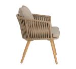 Chaise Hemilce - corde beige - pieds en bois d'acacia massif