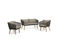 Inti 2 seater sofa with 2 green cord armchairs