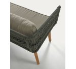 Ensemble d'extérieur Inti - d’un canapé 2 places et 2 fauteuils - tissu - structure en aluminium - pieds en bois d'acacia verte