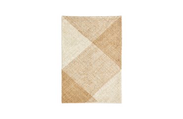 Tapis Maelan en jute et coton à carreaux naturel  160 x 230 cm