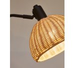 Damila table lamp in rattan and black metal