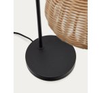 Damila table lamp in rattan and black metal