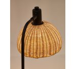 Damila table lamp in rattan and black metal