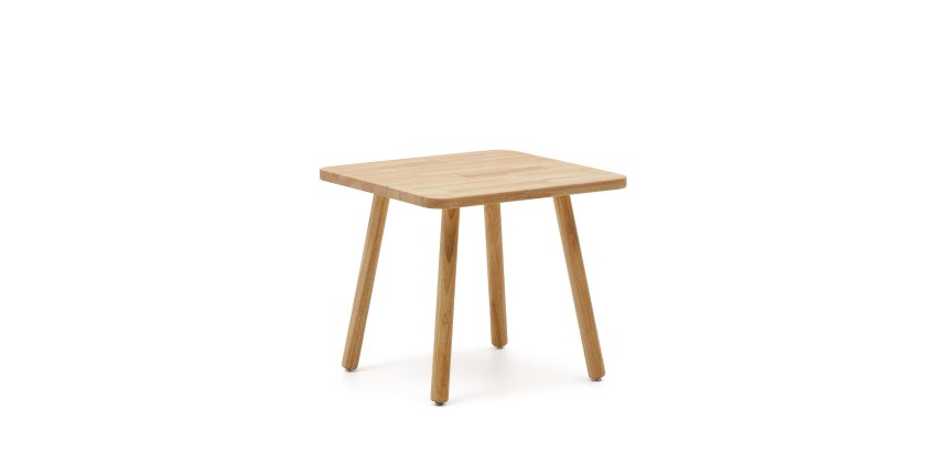 Table enfant carrée Dilcia bois d'hévéa massif 55 x 55cm