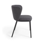 Chaise Ciselia tissus chenille pieds acier