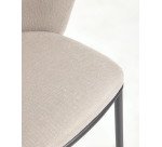 Tabouret Ciselia en chenille beige et pieds en acier peint noir hauteur 65 cm