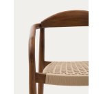 Chaise Nina - corde beige - bois d'acacia massif noyer