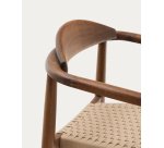 Chaise Nina - corde beige - bois d'acacia massif noyer