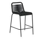 Tabouret Lambton corde et acier H.62 cm