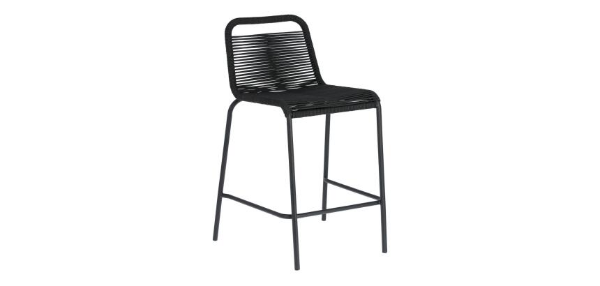 Tabouret Lambton corde et acier H.62 cm