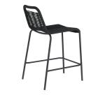 Tabouret Lambton corde et acier H.62 cm