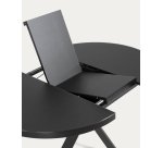 Table Vashti ronde en verre et pieds  noire Ø 120 - 160 cm