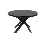 Table Vashti ronde en verre et pieds  noire Ø 120 - 160 cm