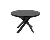 Table Vashti ronde en verre et pieds  noire Ø 120 - 160 cm