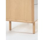 Table de chevet Anielle en bois massif et placage de frêne 50 x 58,4 cm