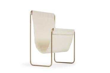 Porte-revues Siana beige et métal doré