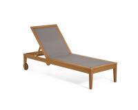 Bain de soleil Caterin - tissu - structure bois massif d'eucalyptus