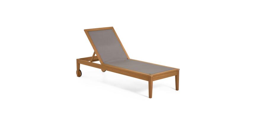 Bain de soleil Caterin - tissu - structure bois massif d'eucalyptus