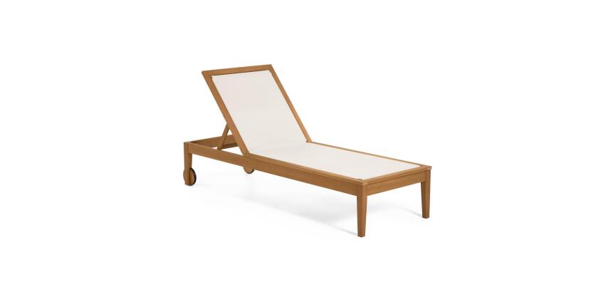 Bain de soleil Caterin - tissu - structure bois massif d'eucalyptus