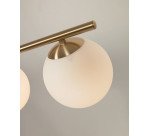 Mahala stalen plafondlamp met messing afwerking en drie matglazen bollen