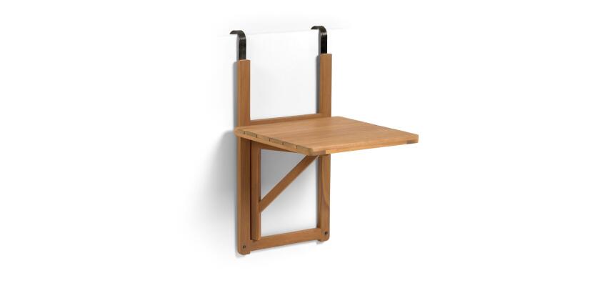 Table de balcon rabattable Amarilis - bois massif d'acacia L 40 x P 42 cm
