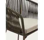 Silla Yanet de cuerda terracota y patas de acero galvanizado