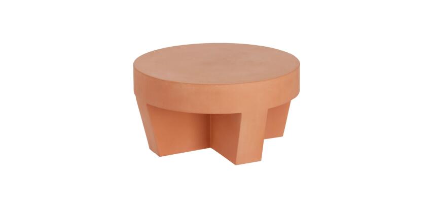 Vilena round outdoor terracotta coffee table, Ø 60 cm