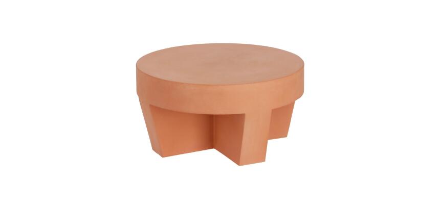 Table basse ronde Vilena en terre cuite de Ø 60 cm