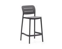 Tabouret d'extérieur Morella en plastique gris hauteur 65 cm